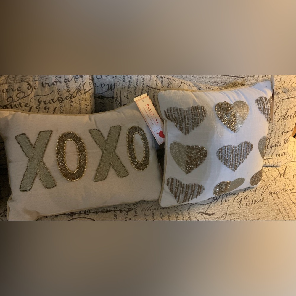 2 NWT beaded pillows